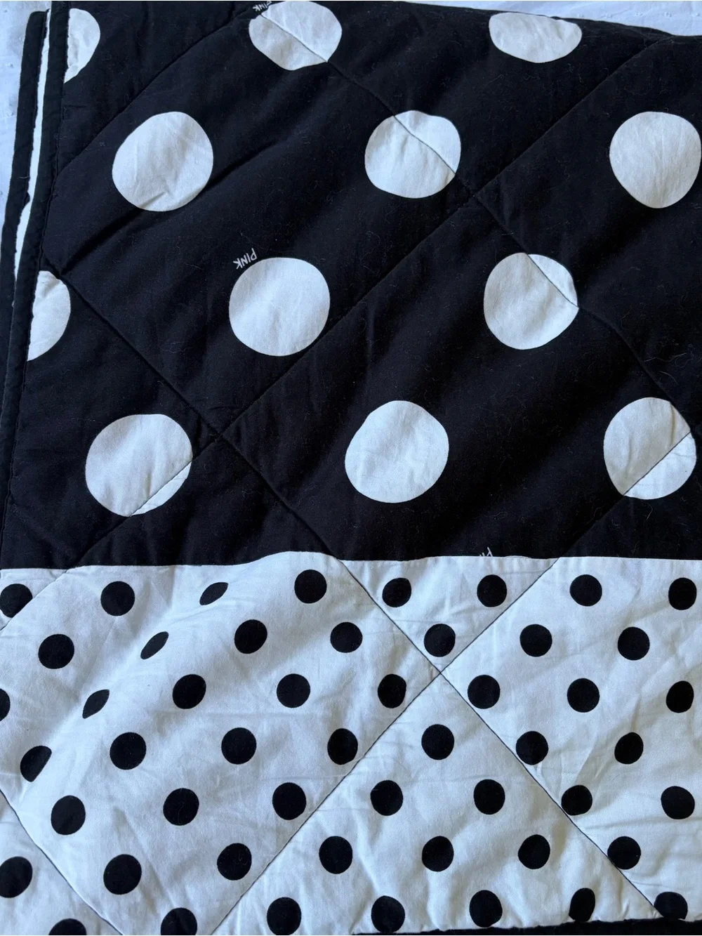 Victorias Secret Pink Cotton Polka Dot Quilt Dorm Comforter Bedding Twin